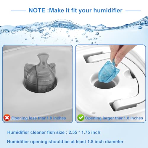 10PC Humidifier Cleaner Fish Universal Humidifier Tank Cleaner Cleaner (10 Count)