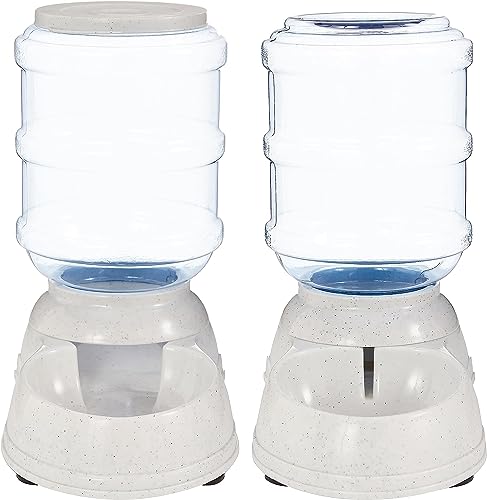 Automatic Pet Water Dispenser and Gravity Food Feeder Set for Cat and Dog (2 Count)