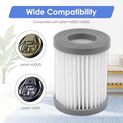 4 Pack) M320 Replacement HEPA Filters Compatible with Lefant M320/ M320G Robotic Vacuum Cleaner, Upright Filter, Canister Filters, Vacuum Filter, Filters Accessories Kit, Filter Kit (4 Count)