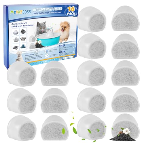 16 PCS Carbon Filters Compatible With Drinkwell Avalon Pagoda (16 Count)