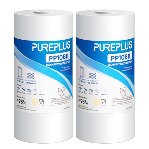 20 Micron 10" x 4.5" Whole House Sediment Home Water Filter Replacement Cartridge for Culligan RFC (2 Count)