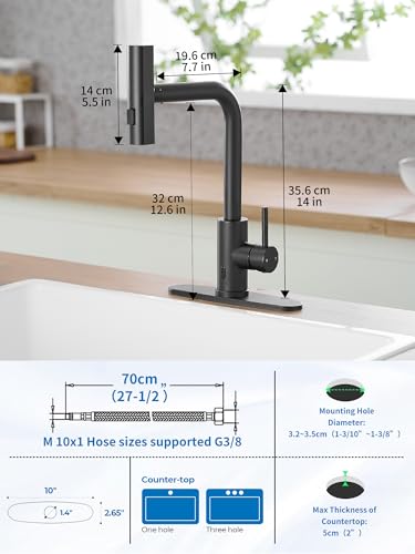 Touchless Black Kitchen Faucets with Pull Down Sprayer