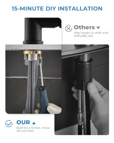 Black Kitchen Faucet with Pull Down Sprayer