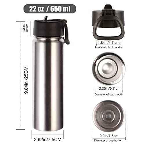 Insulated Water Bottles with Straw Bulk 8 Pack (8 Count)
