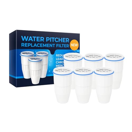 Water Filter Replacement Compatible with ZeroWater Pitchers and Dispensers ZR (6 Count)