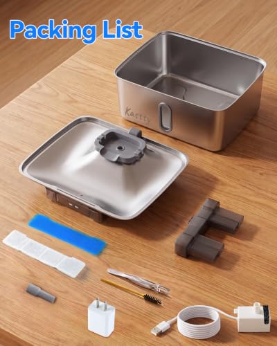 4Gal 15L Stainless Steel Dog Water Fountain for Large Multi