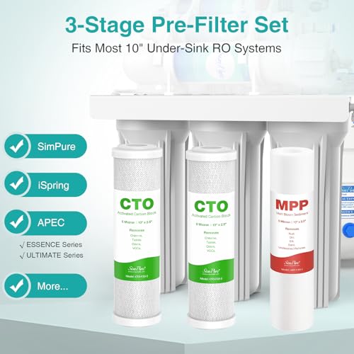 1 3 Stage Reverse Osmosis Water Filter Replacement Set (3 Count)