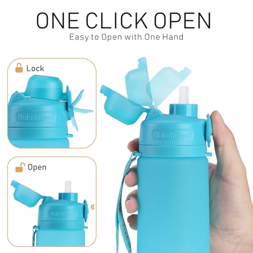 Collapsible Water Bottles with Straw for Travel