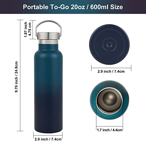 20 oz Insulated Water Bottles Bulk 2 Pack (2 Count)