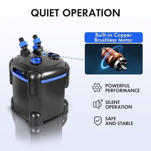 Ultra Quiet Canister Filter for Large Fish Tanks and Aquariums