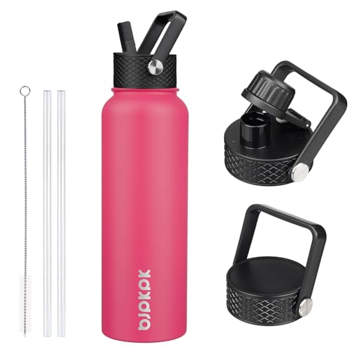 40oz Insulated Water Bottle with Straw Lid