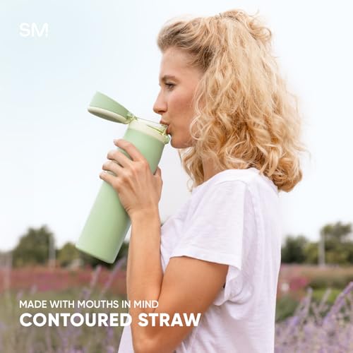 Water Bottle with Straw & Handle