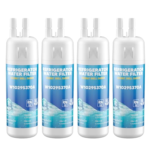 W10295370A WRS588FIHZ04 WRS325SDHZ WRS325SDHZ13 Water Filter Replacement for Whirlpool WRS321SDHZ13 WRS325FDAM04 WRSF5536RZ00 WRS588FIHZ00 WRFF3236RZ00 WRMF3636RZ00 WRS571CIHZ01 WRS315SDHM by WXOXIMI (4 Count)