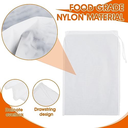 4 Pack Nylon Nut Milk Bag 8 × 6 Inches Fine Mesh Cheese Cloth Multiple Usage Reusable Food Strainer Professional Cold Brew Filter for Straining Fruit Juice Coffee Tofu Greek Yogurt Tea (4 Count)