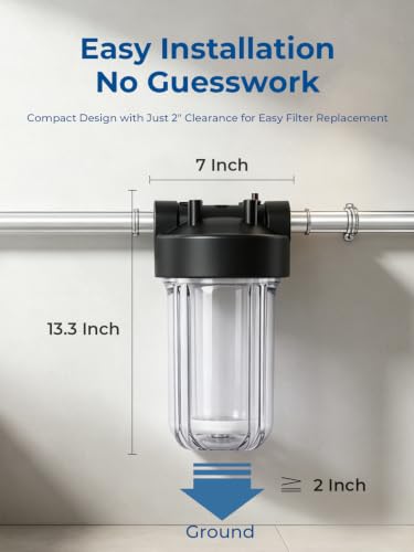 10" x 4.5" Clear Whole House Water Filter Housing