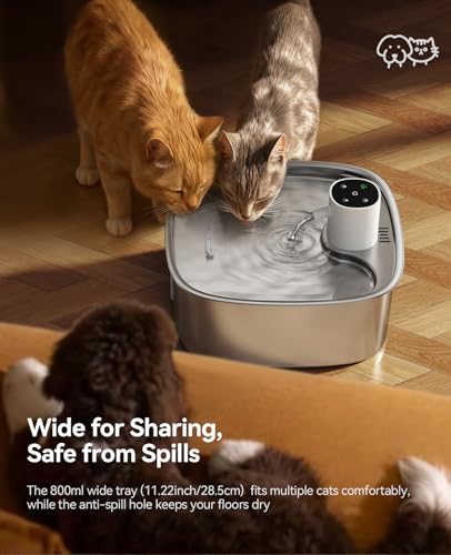 Cordless Wider Tray Dog Water Fountain