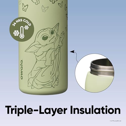 Star Wars FreeSip Stainless Steel Water Bottle 32 oz GroGu