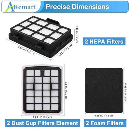 Replacment Filter Compatible with Eureka NEN186BL NEN180 Bagless (4 Count)