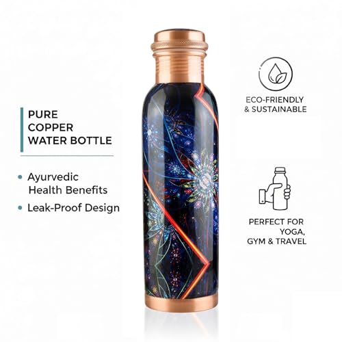 Pure Printed Copper Water Bottle