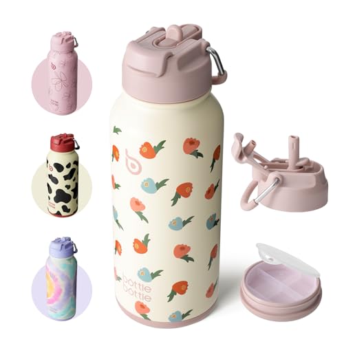 32oz Insulated Water Bottle with Pill Box