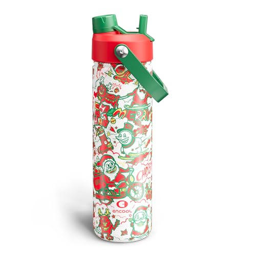 Christmas Insulated Water Bottle with Straw