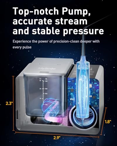 LP233 Pro UVC Sterilizable Countertop Water flossers for Teeth 800ML Digital Display Electric Oral Irrigator with a Water Filter 3 Modes and 6 Jet Tips