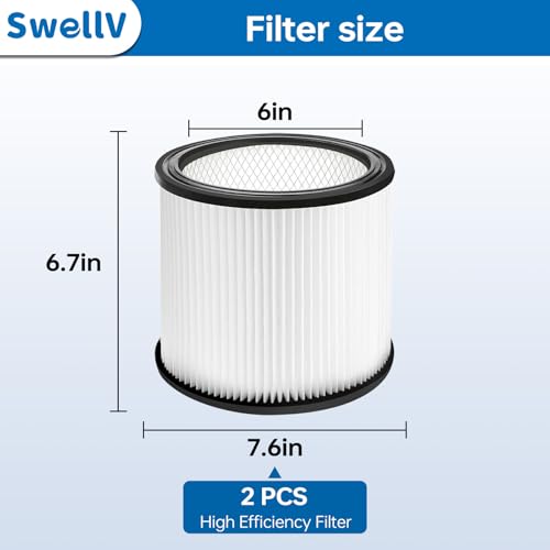 90304 Vacuum Filter Replacement Filter for Shop (2 Count)