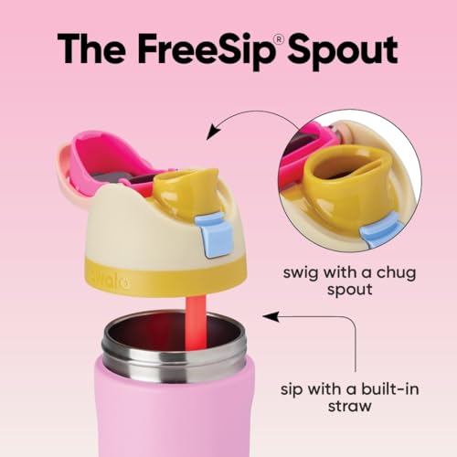 FreeSip Kids Stainless Steel Water Bottle 16 oz Tutti Frutti