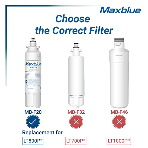 MB F20 Refrigerator Water Filter Replacement for LG® LT800P® 3 Pack (3 Count)