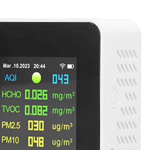 Multifunction Air Quality Tester Color Screen Indoor Pollution Sensor Formaldehyde and PM2.5 Detector for Home Office