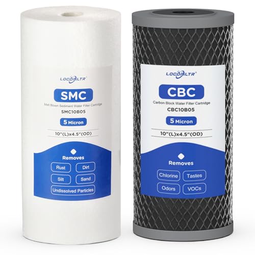 2 Stage 10" x 4.5" Whole House Sediment and CTO Carbon Block Water Filter (2 Count)