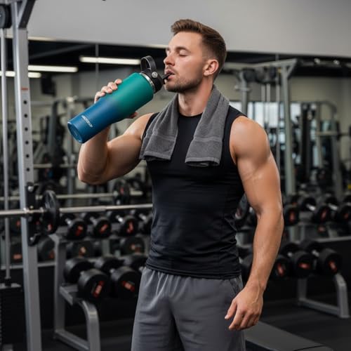 Insulated Water Bottle 32oz with Straw