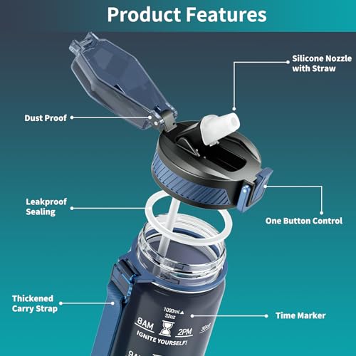 Water Bottle with Straw