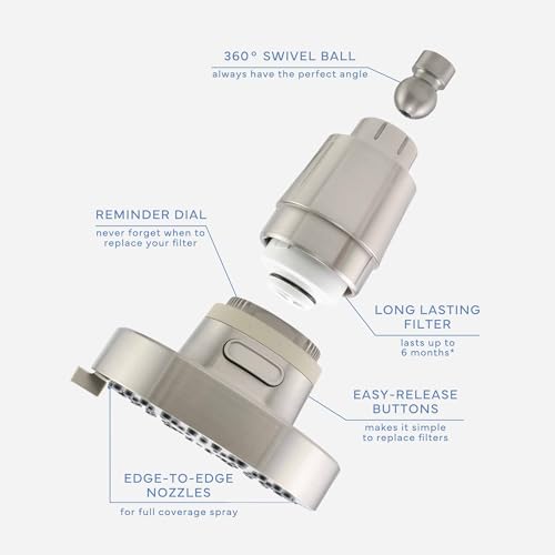 SEVENTY 4 Setting Filtered Shower Head with Shower Filter in Brushed Nickel