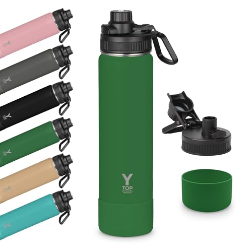 Y TOP 24 oz Insulated Water Bottle Leak Proof Spout Lid Fits in Car Cup Holder