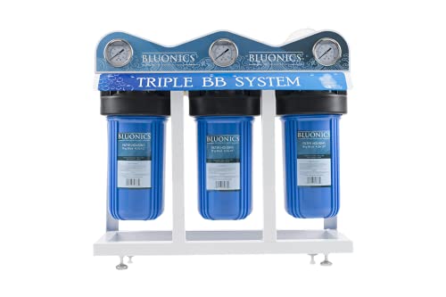 Complete Whole House Well Water Filtration System 12 GPM 55W UV Purifier with Triple 4.5"x10" 55W UV