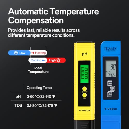 Digital pH Meter TDS EC Meter for Water 0.01 Accuracy Hydroponics