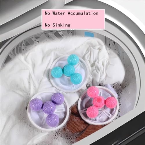 6 PCS Hair Filter Bag Floating Lint Catcher for Washing Machine Pet Hair Catcher Reusable Washing Hair Filter Cleaning Mesh Bag Dog Cat Hair Remover for Laundry (6 Count)