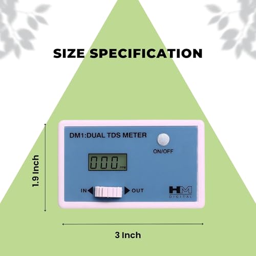 DM-1 In-Line Dual TDS Monitor, 0-9990 ppm Range, +/- 2% Readout Accuracy,Blue & White