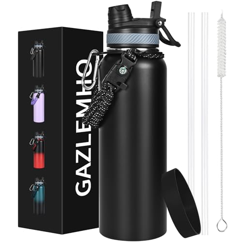 40 oz Insulated Water Bottle with Straw& Spout 2