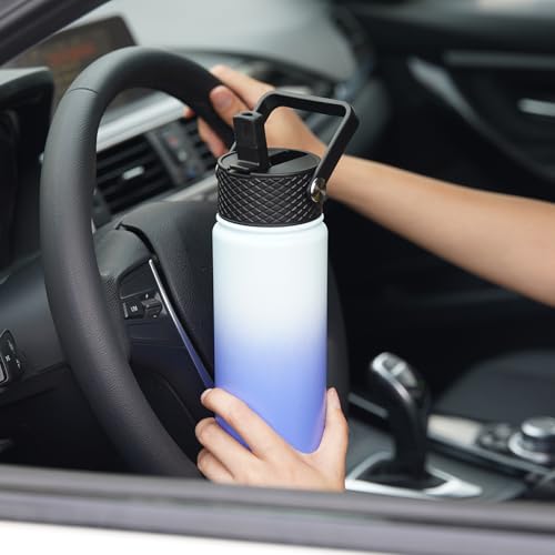 22oz Insulated Water Bottle with Straw Lid