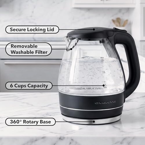 1.5L Glass Electric Kettle Water Boiler