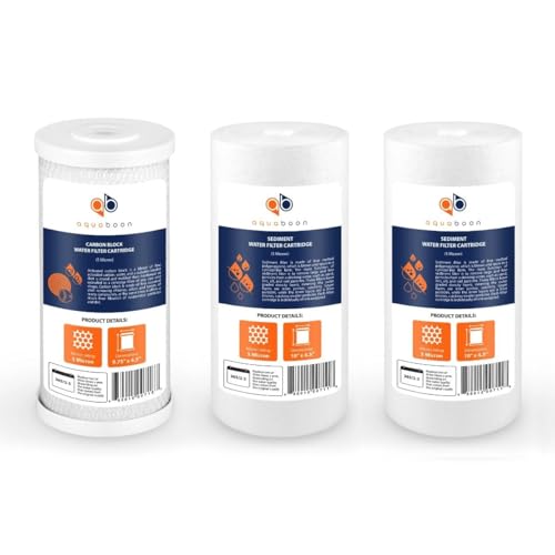 5 Micron 10 x 4.5 Carbon Block Chlorine Reduction Cartrige and 2 Sediment Reduction Water Filter