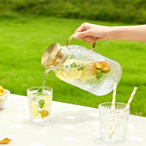 Glass Pitcher with Lid