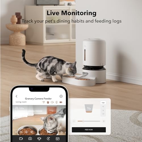 Automatic Cat Feeder with Camera for Two Cats