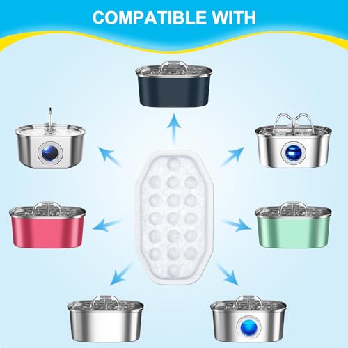 32 Pcs Cat Water Fountain Filters for Rellaty & Neareal Pet Fountains (16 Count)
