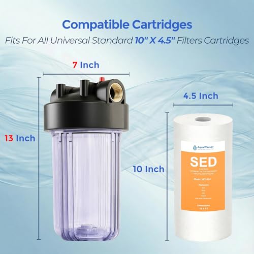 WH C10HD 10" x 4.5" Whole House Water Filter Housing