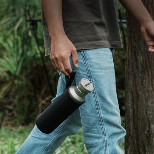 Outdoor 750ml Wide Mouth Titanium Water Bottle Canteen Ti3253d