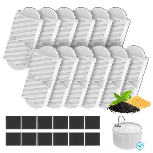 12 Pack Roman Column Style Ceramic Cat Fountain Filter (24 Count)