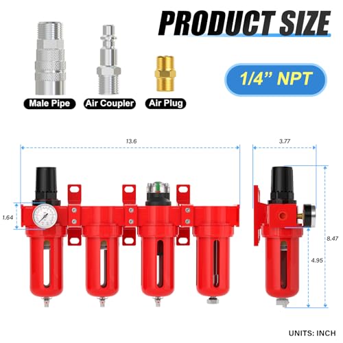 MEANLIN 1 4" NPT Industrial Grade 4 Stage Aluminum Air Drying System